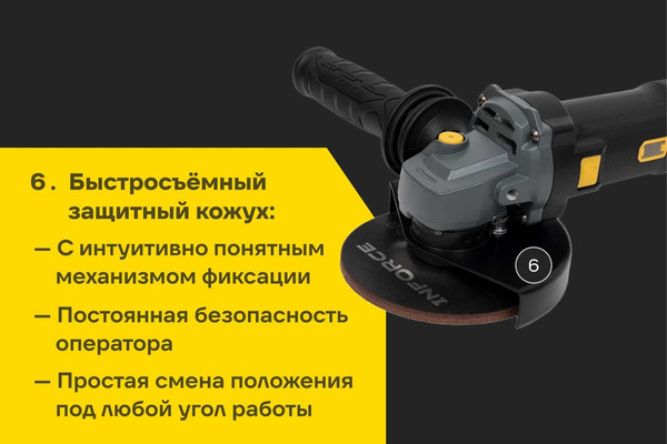Угловая шлифовальная машина Inforce AG5015ACS-BL- фото8