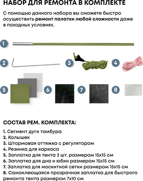 Палатка RSP Outdoor Narle 4 / TA-NA-4-OLGN- фото10