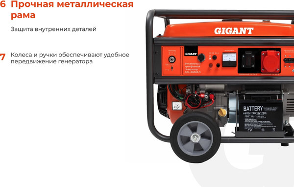 Бензиновый генератор Gigant GGL-8000Е-3- фото6
