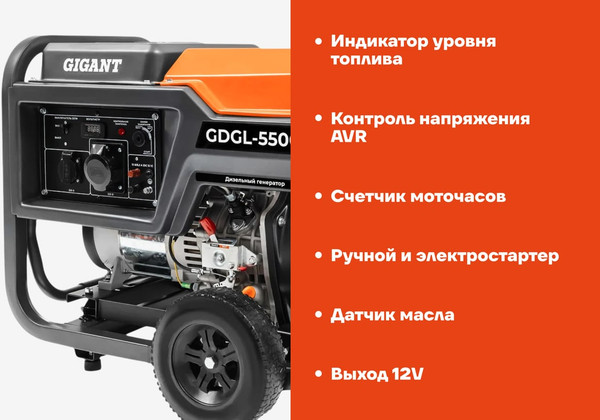 Дизельный генератор Gigant GDGL-5500- фото3