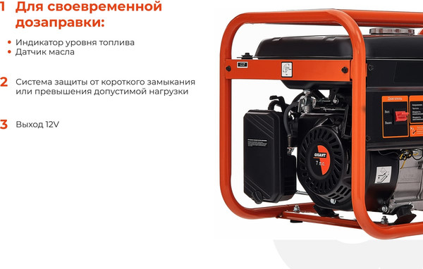 Бензиновый генератор Gigant GGL-3300- фото3