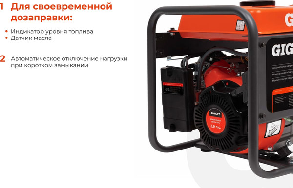 Бензиновый генератор Gigant GGL-1100- фото3