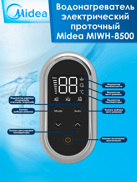 Проточный водонагреватель Midea MIWH-8500- фото5