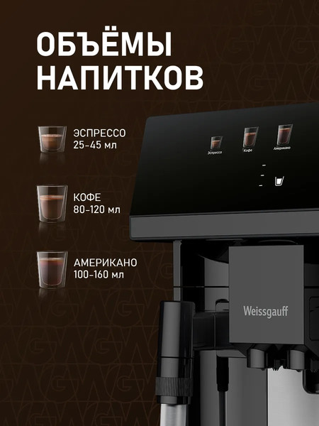 Кофемашина Weissgauff WCM-360 Automatic ColorTouch Nero- фото5