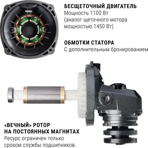 Угловая шлифовальная машина Интерскол УШМВ-125/1100Э (840.0.0.70)- фото5