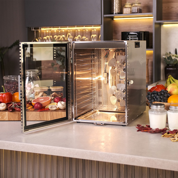 Сушильный шкаф для овощей и фруктов Meyvel MDH12-1S (Inox)- фото4