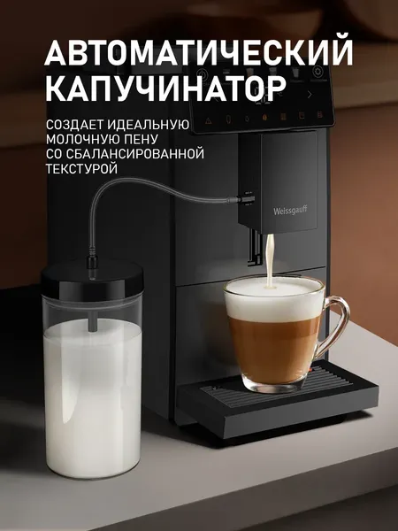 Кофемашина Weissgauff WCM-336 DB Touch Cappuccino- фото6