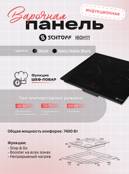 Индукционная варочная панель Schtoff I60H11- фото4