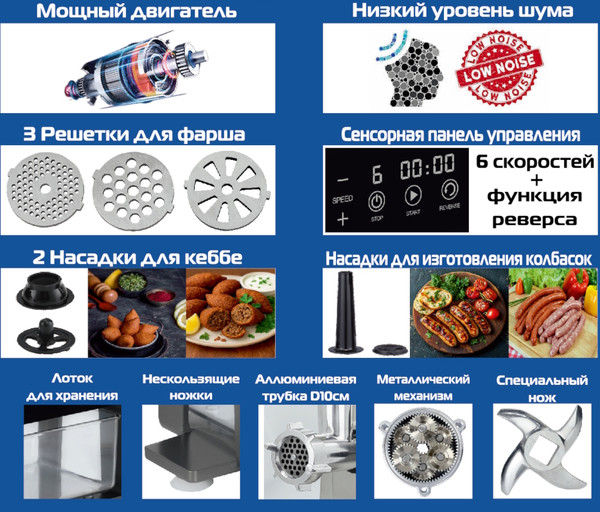 Мясорубка электрическая Renova MG300-R2BP- фото3