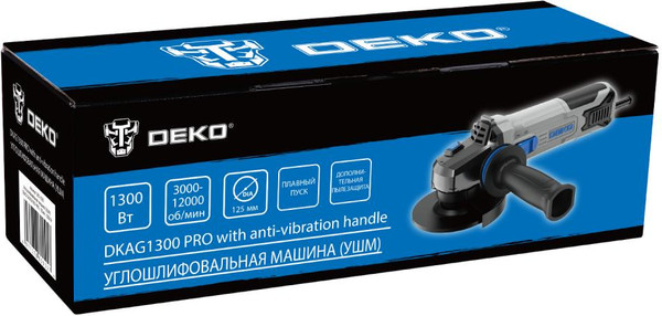 Угловая шлифовальная машина Deko DKAG1300 PRO / 085-1055- фото6