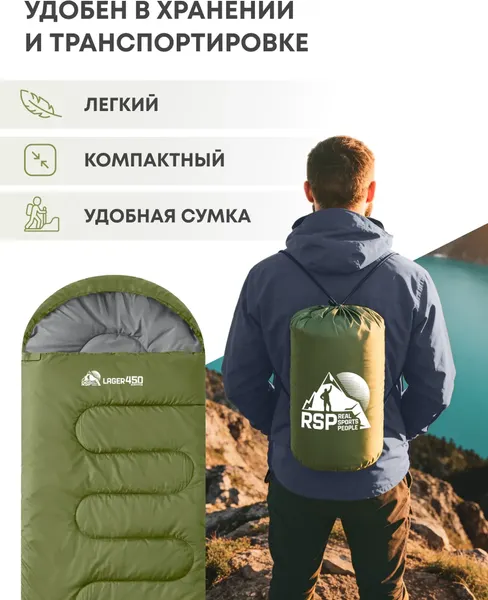 Спальный мешок RSP Outdoor Lager 450 / SB-LAG-450-OLGN-L- фото8