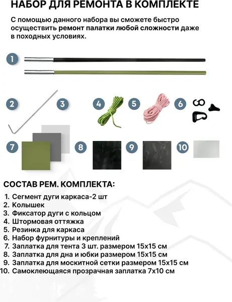 Палатка RSP Outdoor Deep 2 / T-DE-2-OLGN- фото10