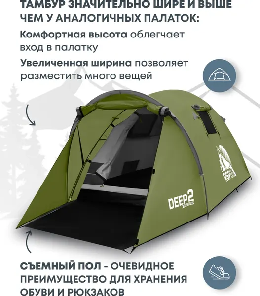 Палатка RSP Outdoor Deep 2 / T-DE-2-OLGN- фото3