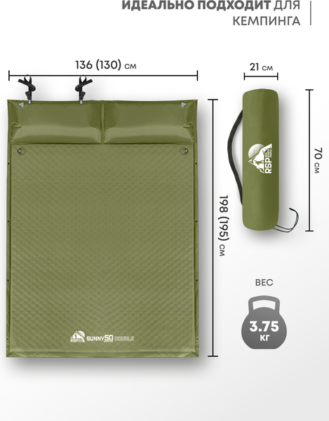 Туристический коврик RSP Outdoor Sunny 50 Double / M-SUN-50-DBL-OLGN- фото4