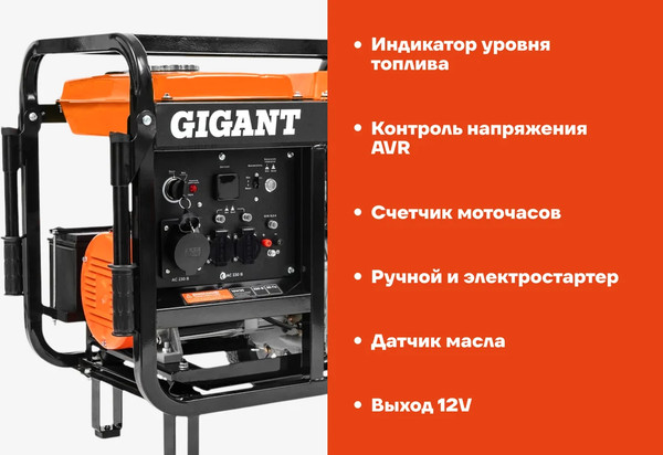 Дизельный генератор Gigant GDGL-7000E- фото3