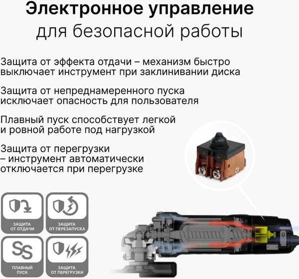 Угловая шлифовальная машина KEYANG DG125A-750SC- фото3