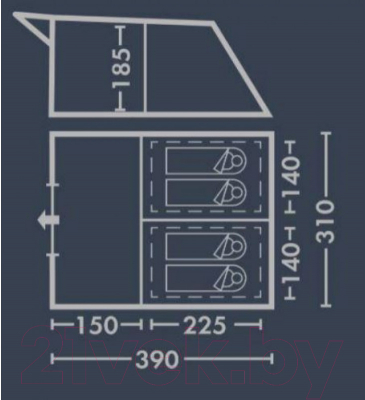 Палатка FHM Libra 4 (синий/серый)- фото2