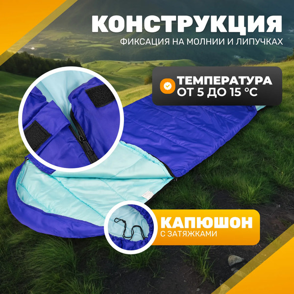 Спальный мешок Sundays ZC-SB010 + Туристический коврик Sundays Fitness GB-RF2018- фото5
