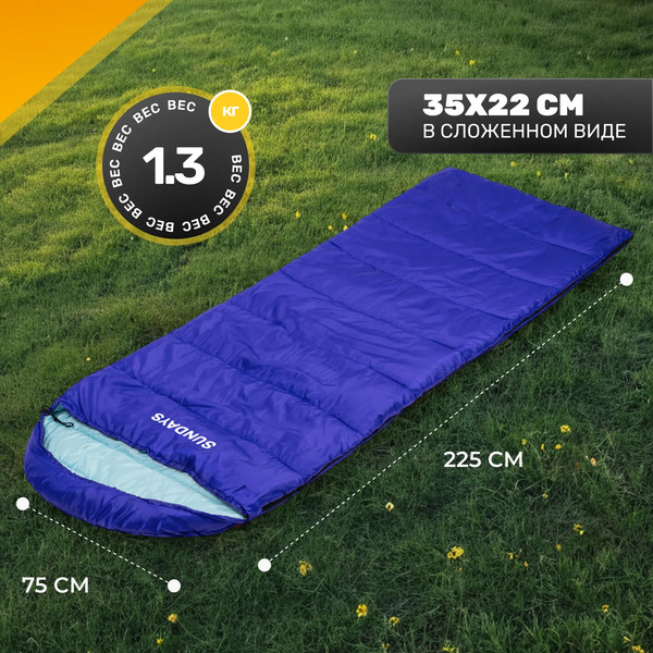 Спальный мешок Sundays ZC-SB010 + Туристический коврик Sundays Fitness GB-RF2018- фото6