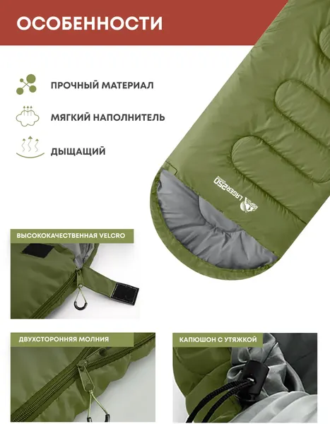 Спальный мешок RSP Outdoor Lager 250 / SB-LAG-250-OLGN-L- фото3