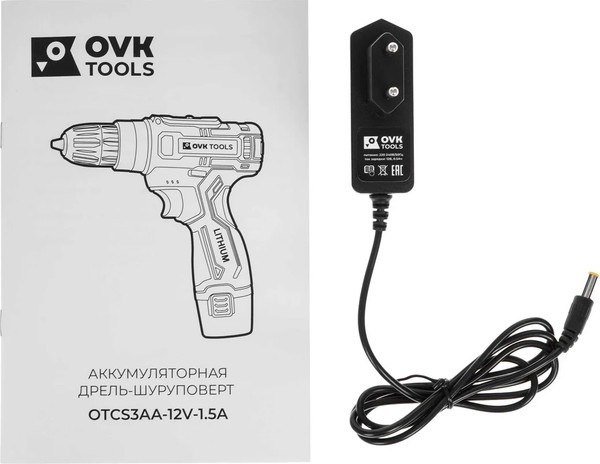 Аккумуляторная дрель-шуруповерт Ovk Tools OTCS3AA-12V-1.5A- фото3