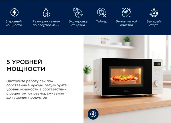 Микроволновая печь Midea AM720C2VR-W- фото10