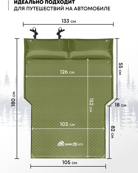 Туристический коврик RSP Outdoor Sunny 75 Auto / M-SUN-75-AUTO-OLGN- фото5