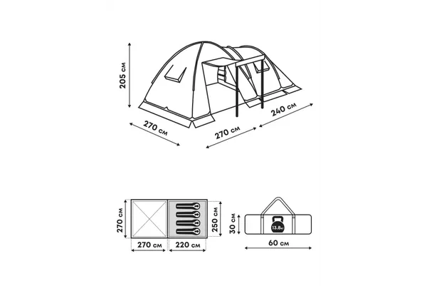 Палатка RSP Outdoor House 4 / T-HOU-4-OLGN- фото6