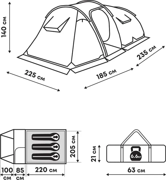 Палатка RSP Outdoor Wild 3 / T-WIL-3-GN- фото7