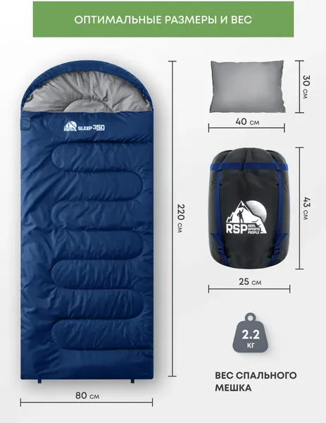 Спальный мешок RSP Outdoor Sleep 350 / SB-SL-350-B-L- фото4