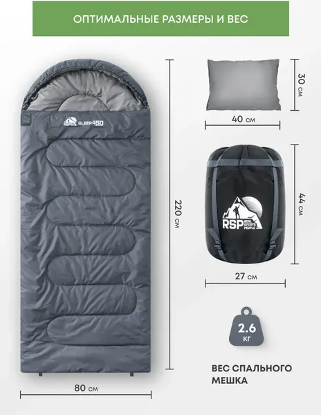 Спальный мешок RSP Outdoor Sleep 450 / SB-SL-450-G-L- фото4
