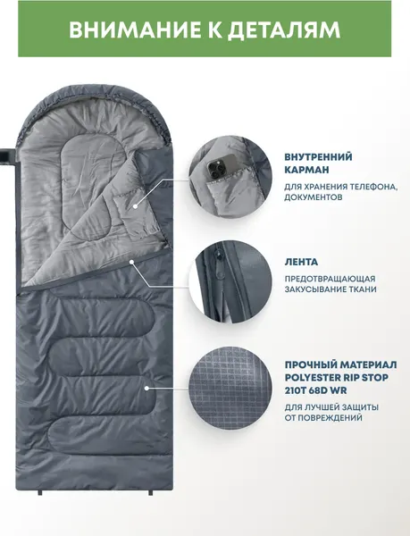 Спальный мешок RSP Outdoor Sleep 450 / SB-SL-450-G-L- фото7