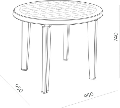 Стол пластиковый Ellastik Plast Элластик Круглый 95x95x74- фото6