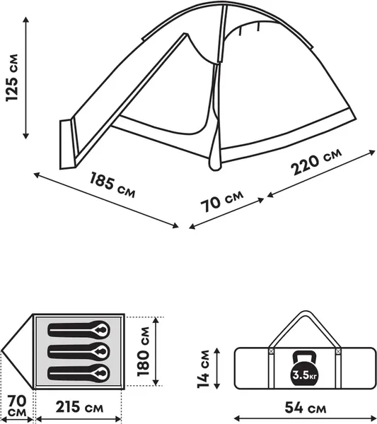 Палатка RSP Outdoor Hill 3 / T-HI-3-OLGN- фото9