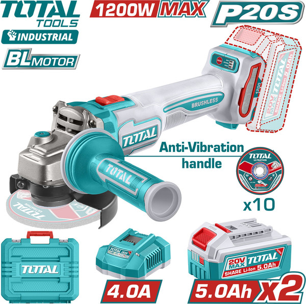 Угловая шлифовальная машина TOTAL TAGLI2120252- фото2