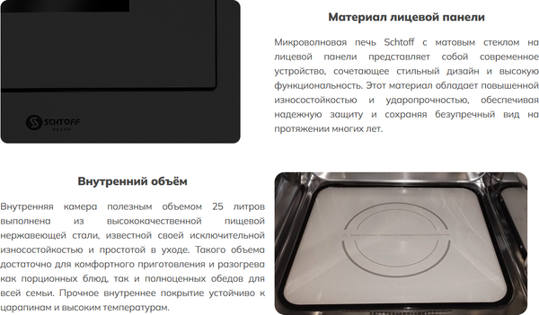 Микроволновая печь Schtoff NM 25 TG Nano Matte Black- фото6