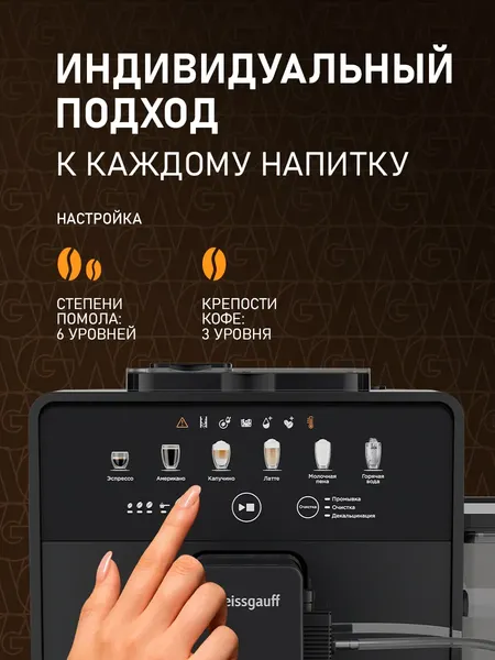 Кофемашина Weissgauff WCM-350 Automatic ColorTouch Cappuccino- фото8