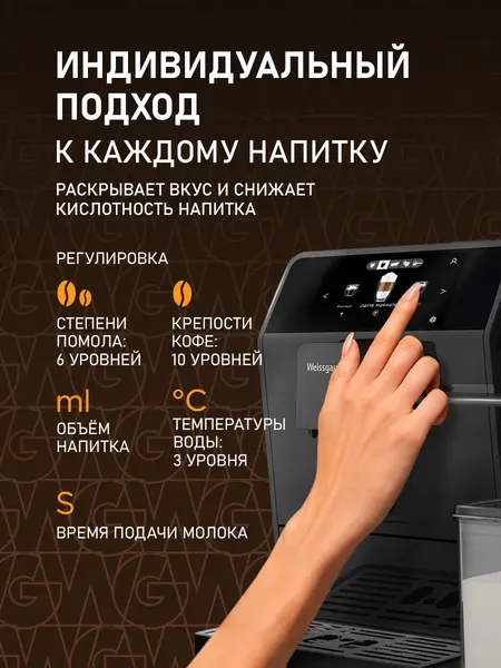 Кофемашина Weissgauff WCM-358 TFT Automatic Touch Cappuccino- фото8