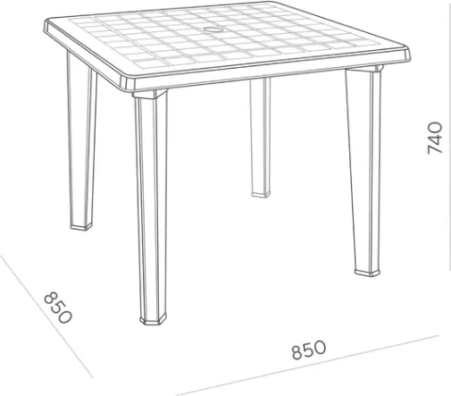 Стол пластиковый Ellastik Plast Элластик Квадратный 85x85x74- фото7