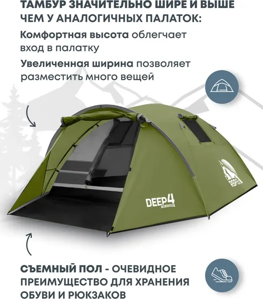 Палатка RSP Outdoor Deep 4 / T-DE-4-OLGN- фото3