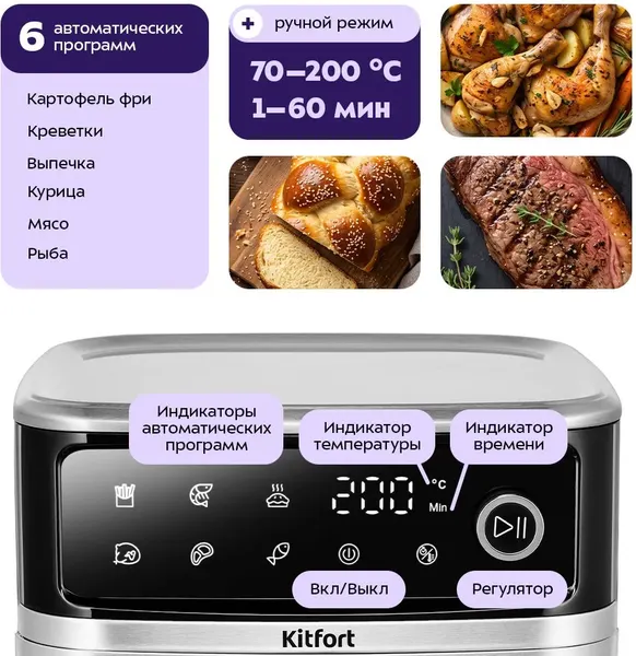 Аэрогриль Kitfort КТ-8168- фото6