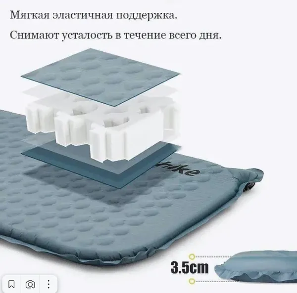 Туристический коврик Naturehike 185x55x3.5см / CNK2300DZ013-MBL- фото2