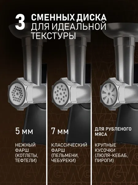 Мясорубка электрическая Weissgauff WMG 743 Steel Force- фото4
