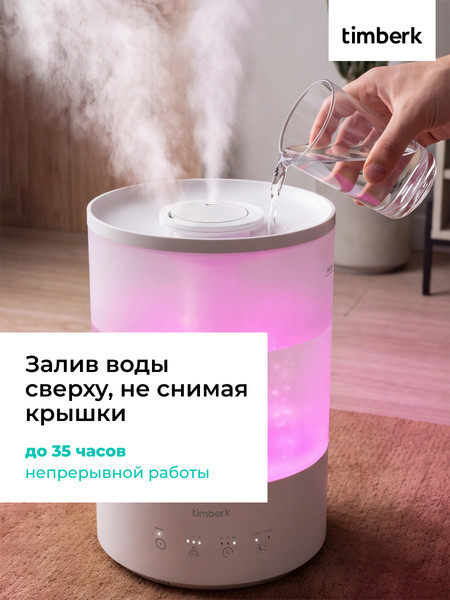 Ультразвуковой увлажнитель воздуха Timberk T-HU3-A18E-W- фото5