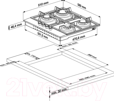 Газовая варочная панель Beko HILW64235S- фото7