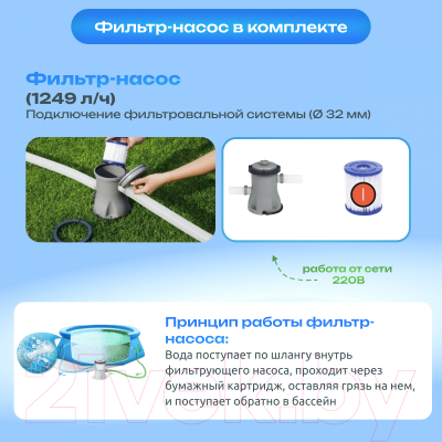 Надувной бассейн Bestway Fast Set 57270- фото5