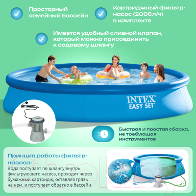 Надувной бассейн Intex Easy Set / 28158NP- фото3