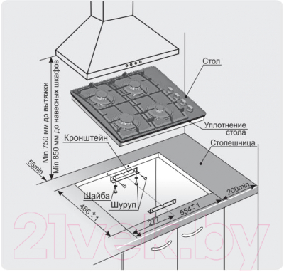 Газовая варочная панель GEFEST СГ СВН 2230 К23- фото4
