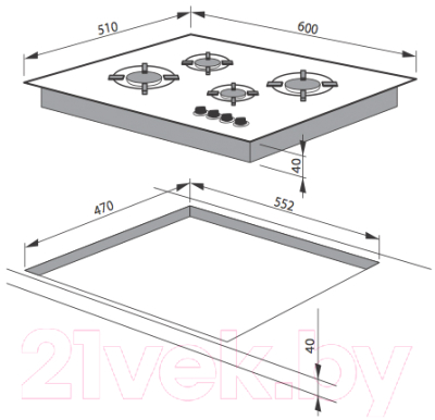 Газовая варочная панель Hansa BHGI63112035- фото6