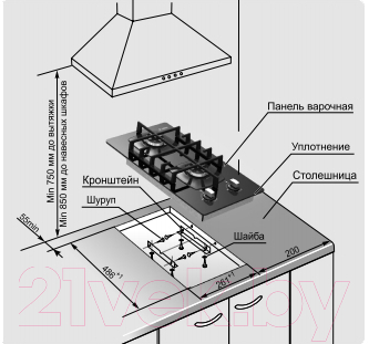 Газовая варочная панель GEFEST ПВГ 2002 К12- фото2
